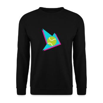 80s tennis Shirt - Unisex Pullover - Schwarz - Vorne - Alina (178cm) & Michal (187cm)