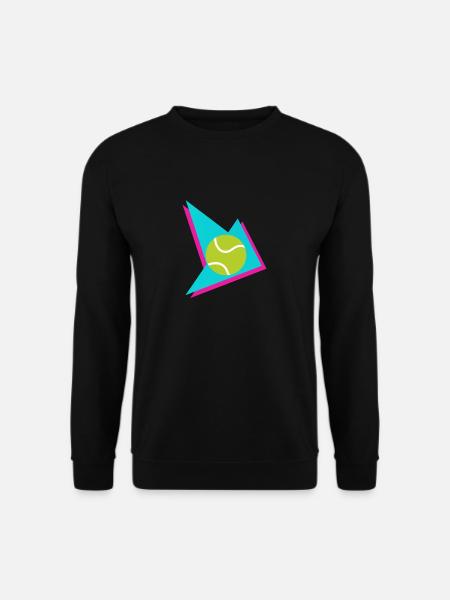 80s tennis Shirt - Unisex Pullover - Schwarz
