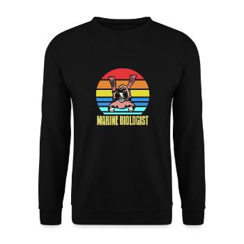 Retro Vintage Marine Biologist Awesome SCUBA - Unisex Sweatshirt - black - Front - Alina (178cm) & Michal (187cm)
