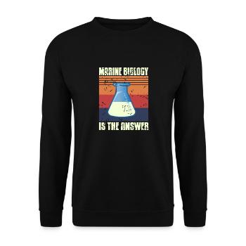 Marine Biology Is The Answer Retro Vintage Present - Unisex Pullover - Schwarz - Vorne - Alina (178cm) & Michal (187cm)