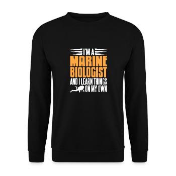 Un biologiste marin et j’apprends des choses par moi-même - Sweat-shirt Unisexe - noir - Devant - Alina (178cm) & Michal (187cm)