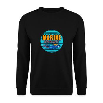 Retro Marine Biologist Awesome Designs Present - Unisex Sweatshirt - black - Front - Alina (178cm) & Michal (187cm)