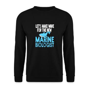 Let's Make Wave For The New Marine Biologist - Unisex Sweatshirt - black - Front - Alina (178cm) & Michal (187cm)