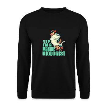 Yep I'm A Marine Biologist Retro Designs Present - Unisex Pullover - Schwarz - Vorne - Alina (178cm) & Michal (187cm)