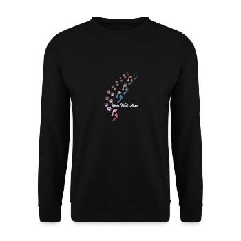 Ne marchez jamais seul Amoureux des chiens Gassi - Sweat-shirt Unisexe - noir - Devant - Alina (178cm) & Michal (187cm)