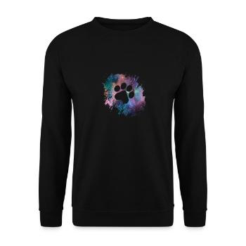 Paw Print Galaxy Dogs Dog Lovers Gassi - Unisex Sweatshirt - black - Front - Alina (178cm) & Michal (187cm)