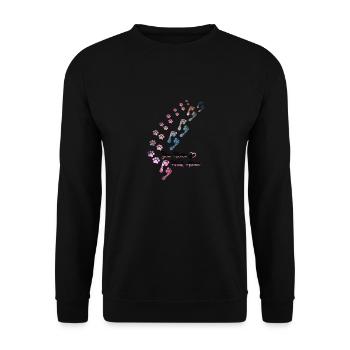 You Never Walk Alone Hunde Hundeliebhaber Gassi - Unisex Pullover - Schwarz - Vorne - Alina (178cm) & Michal (187cm)