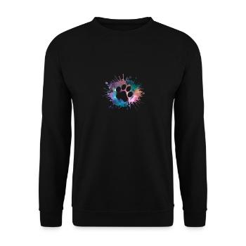 Paw Print Galaxy Dogs Dog Lovers Gassi - Unisex Sweatshirt - black - Front - Alina (178cm) & Michal (187cm)