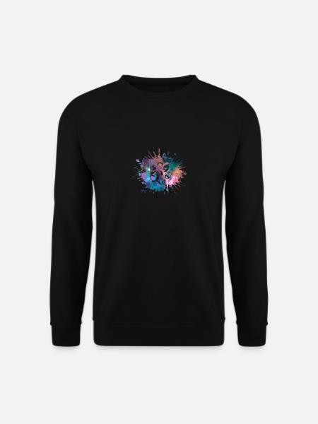 Pfotenabdruck Galaxie Hunde Hundeliebhaber Gassi - Unisex Pullover - Schwarz