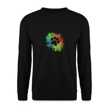Paw Print Galaxy Dogs Dog Lovers Gassi - Unisex Sweatshirt - black - Front - Alina (178cm) & Michal (187cm)
