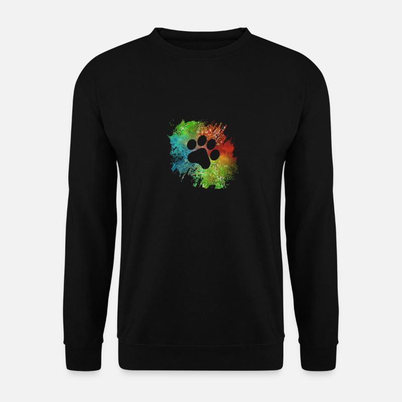 Pfotenabdruck Galaxie Hunde Hundeliebhaber Gassi - Unisex Pullover - Schwarz