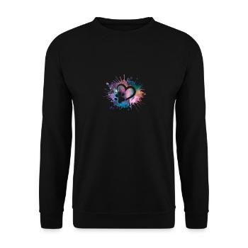 Paw Print Galaxy Dogs Dog Lovers Gassi - Unisex Sweatshirt - black - Front - Alina (178cm) & Michal (187cm)