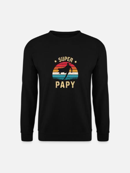 Super Papy Fète des Papy Meilleur Grand Père - Sweat-shirt Unisexe - noir