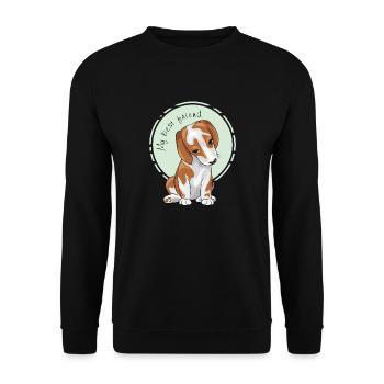 Le chiot timide et mignon est mon meilleur ami - Sweat-shirt Unisexe - noir - Devant - Alina (178cm) & Michal (187cm)