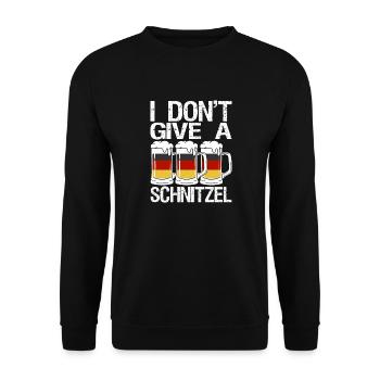 I don't give schnitzel funny Germans - Unisex Sweatshirt - black - Front - Alina (178cm) & Michal (187cm)