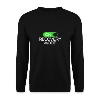 Get Well Injury Joke Recovery Mode - Unisex Sweatshirt - black - Front - Alina (178cm) & Michal (187cm)