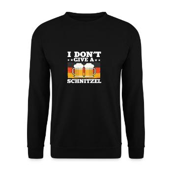 I Don't Give Schnitzel Funny German Word - Unisex Sweatshirt - black - Front - Alina (178cm) & Michal (187cm)
