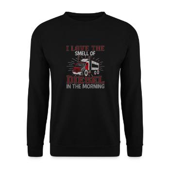 J’adore l’odeur du diesel le matin - Sweat-shirt Unisexe - noir - Devant - Alina (178cm) & Michal (187cm)