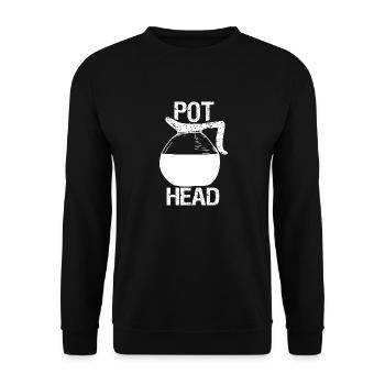 Coffee lover pot head - Unisex Sweatshirt - black - Front - Alina (178cm) & Michal (187cm)