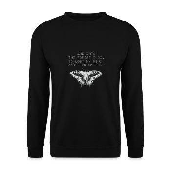 Into the forest I go, Wanderdesign - Unisex Pullover - Schwarz - Vorne - Alina (178cm) & Michal (187cm)