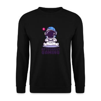 Astronaut Gaming Awesome Cute Gaming T-Shirt - Unisex Sweatshirt - black - Front - Alina (178cm) & Michal (187cm)