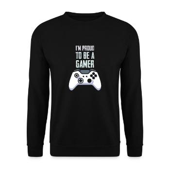 I'm Proud To Be A Gamer Vintage Gaming Designs - Unisex Sweatshirt - black - Front - Alina (178cm) & Michal (187cm)