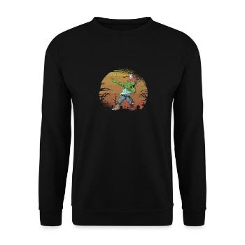 Halloween Dabbing Zombie Brain Funny Zombies Dab - Unisex Sweatshirt - black - Front - Alina (178cm) & Michal (187cm)