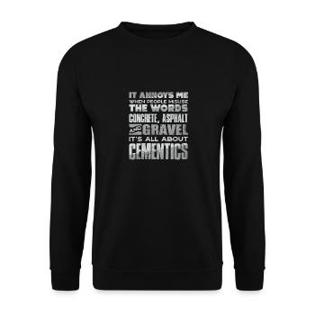 Concrete Finisher Concrete Mixer Its All About - Unisex Pullover - Schwarz - Vorne - Alina (178cm) & Michal (187cm)