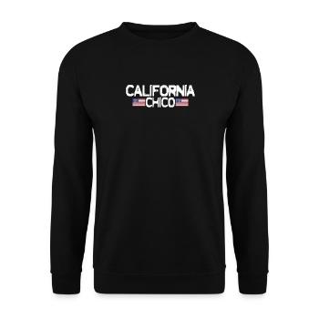 Chico California Walking Tour Flag Popular City - Unisex Sweatshirt - black - Front - Alina (178cm) & Michal (187cm)