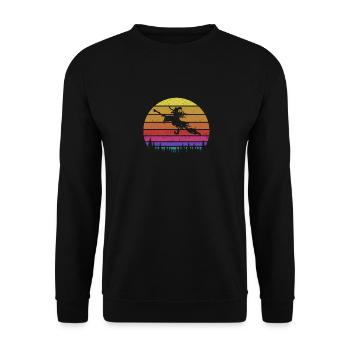 Flying Witch broom Air Funny Halloween Witches - Unisex Sweatshirt - black - Front - Alina (178cm) & Michal (187cm)