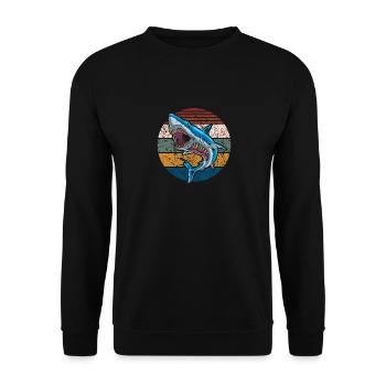 Hai Zombie Halloween Skelett Schädel Rippe Käfig - Unisex Pullover - Schwarz - Vorne - Alina (178cm) & Michal (187cm)