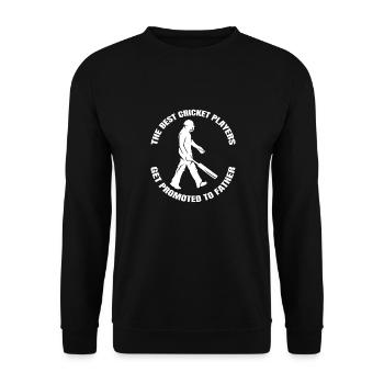 Kricket Vater Kricketfan Spruch Papa Team Cricket - Unisex Pullover - Schwarz - Vorne - Alina (178cm) & Michal (187cm)