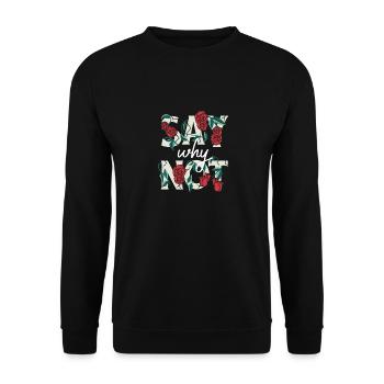 Say Why Not - Unisex Pullover - Schwarz - Vorne - Alina (178cm) & Michal (187cm)