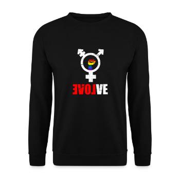 LGBT Rainbow Gay Pride Homo Lesbian Gay - Unisex Sweatshirt - black - Front - Alina (178cm) & Michal (187cm)