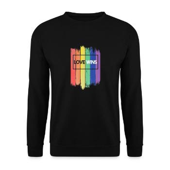 LGBT Rainbow Gay Pride Homo Lesbian Gay - Unisex Sweatshirt - black - Front - Alina (178cm) & Michal (187cm)