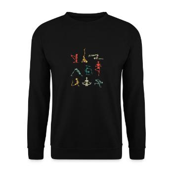 Funny Halloween Party Meditator Fan Scary Yoga - Unisex Sweatshirt - black - Front - Alina (178cm) & Michal (187cm)