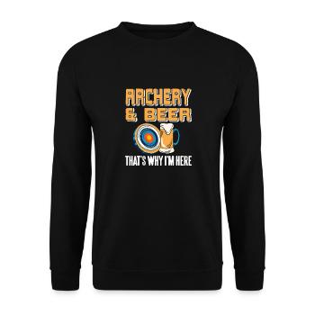 Archery & Beer That's Why I'm Here Funny Present - Unisex Sweatshirt - black - Front - Alina (178cm) & Michal (187cm)