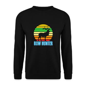 Retro Vintage Bow Hunter Epic Cool Archery Tea - Unisex Sweatshirt - black - Front - Alina (178cm) & Michal (187cm)