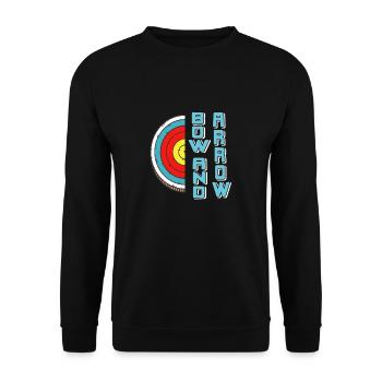 Bow And Arrow Awesome Retro Vintage Archery - Unisex Pullover - Schwarz - Vorne - Alina (178cm) & Michal (187cm)