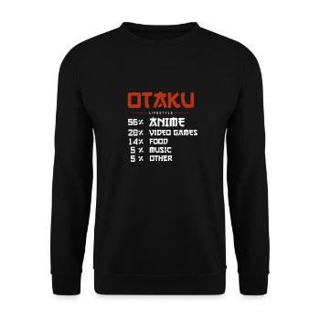 Japanisch Anime Manga Girl Senpai Nani Kawai Otaku - Unisex Pullover - Schwarz - Vorne - Alina (178cm) & Michal (187cm)