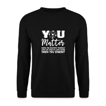 Lustige Wissenschaft, Die Sie Ausmachen, Bis Sie - Unisex Pullover - Schwarz - Vorne - Alina (178cm) & Michal (187cm)