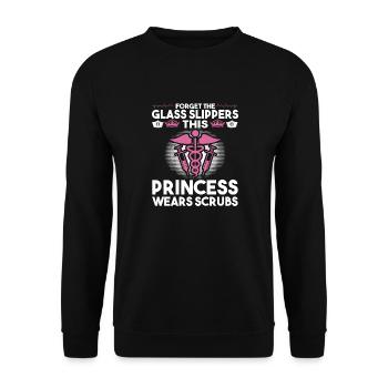 Lustige Krankenschwester Vergessen Sie Die - Unisex Pullover - Schwarz - Vorne - Alina (178cm) & Michal (187cm)