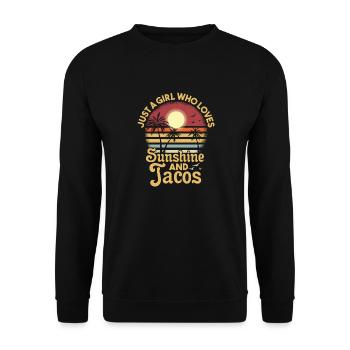 Just a girl who loves sunshine and tacos - Unisex Sweatshirt - black - Front - Alina (178cm) & Michal (187cm)