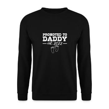 Zum Papa Befördert, Um 2022 Neuer Vater Zu - Unisex Pullover - Schwarz - Vorne - Alina (178cm) & Michal (187cm)