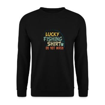 C’est ma chemise de pêche heureuse. Laver - Sweat-shirt Unisexe - noir - Devant - Alina (178cm) & Michal (187cm)