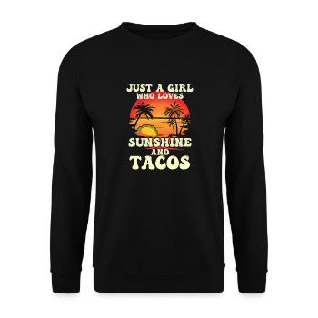 Just a girl who loves sunshine and tacos - Unisex Sweatshirt - black - Front - Alina (178cm) & Michal (187cm)
