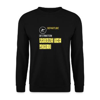 Destination de départ autour du monde Avion - Sweat-shirt Unisexe - noir - Devant - Alina (178cm) & Michal (187cm)