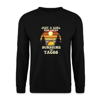 Just a girl who loves sunshine and tacos - Unisex Sweatshirt - black - Front - Alina (178cm) & Michal (187cm)