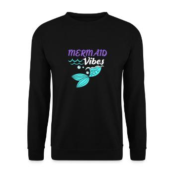Mermaid Vibes Femmes Mignonnes Filles - Sweat-shirt Unisexe - noir - Devant - Alina (178cm) & Michal (187cm)