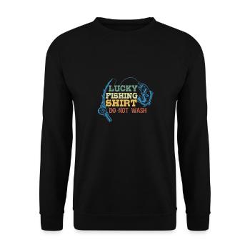 C’est ma chemise de pêche heureuse, lavage - Sweat-shirt Unisexe - noir - Devant - Alina (178cm) & Michal (187cm)
